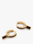 Monica Vinader Black Spinel Charm Huggie Earrings, Gold