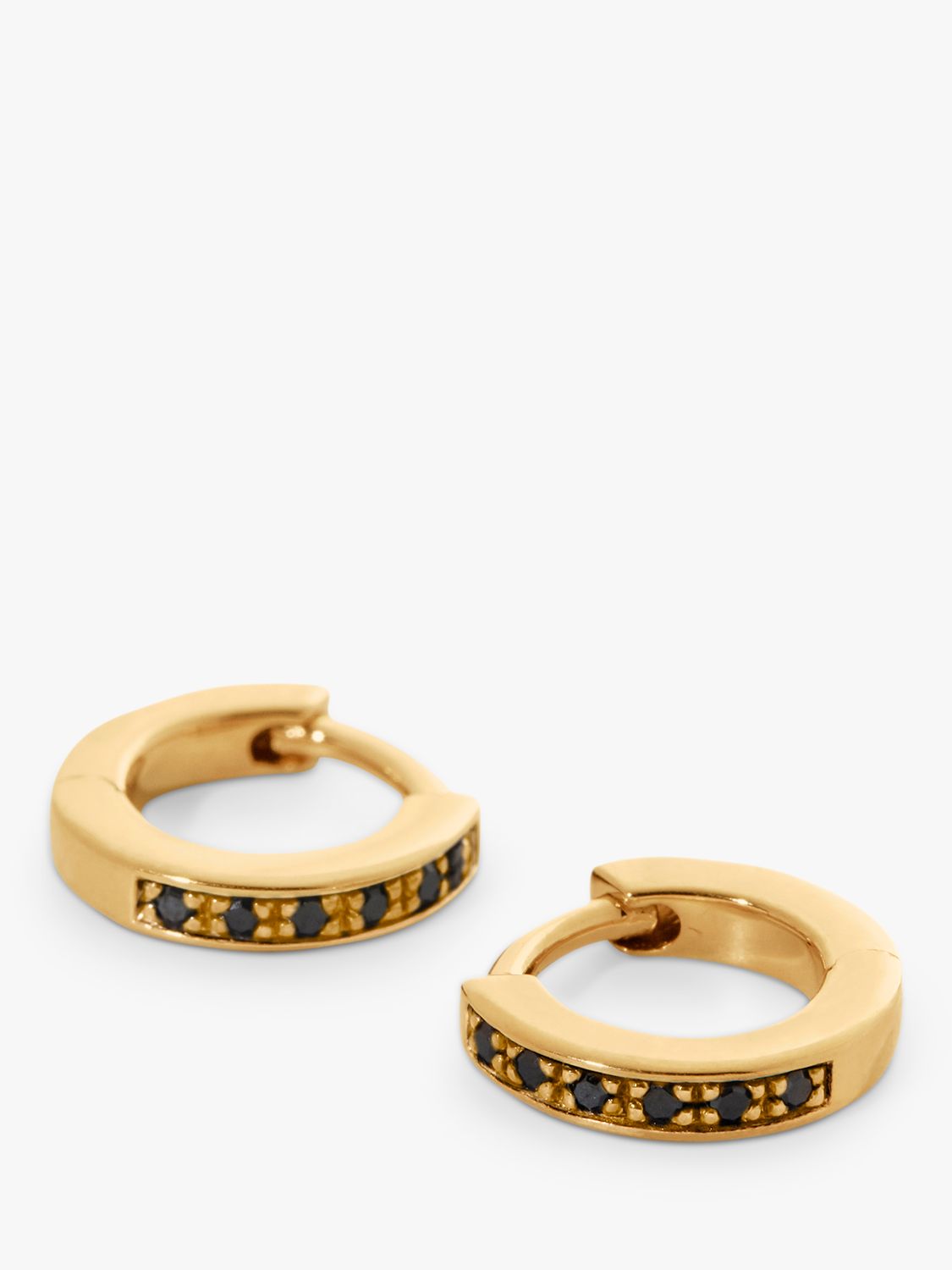 Buy Monica Vinader Black Spinel Charm Huggie Earrings, Gold Online at johnlewis.com