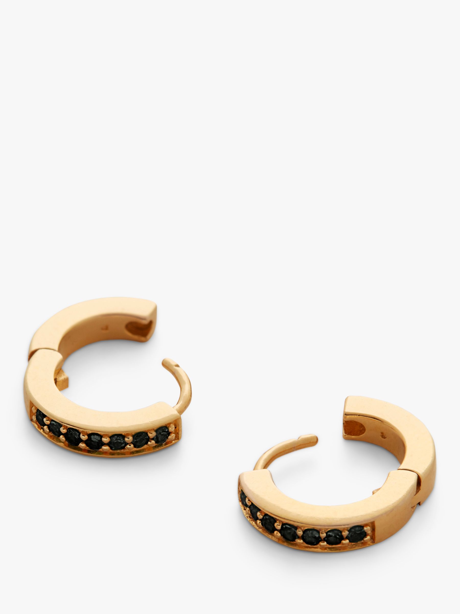 Buy Monica Vinader Black Spinel Charm Huggie Earrings, Gold Online at johnlewis.com