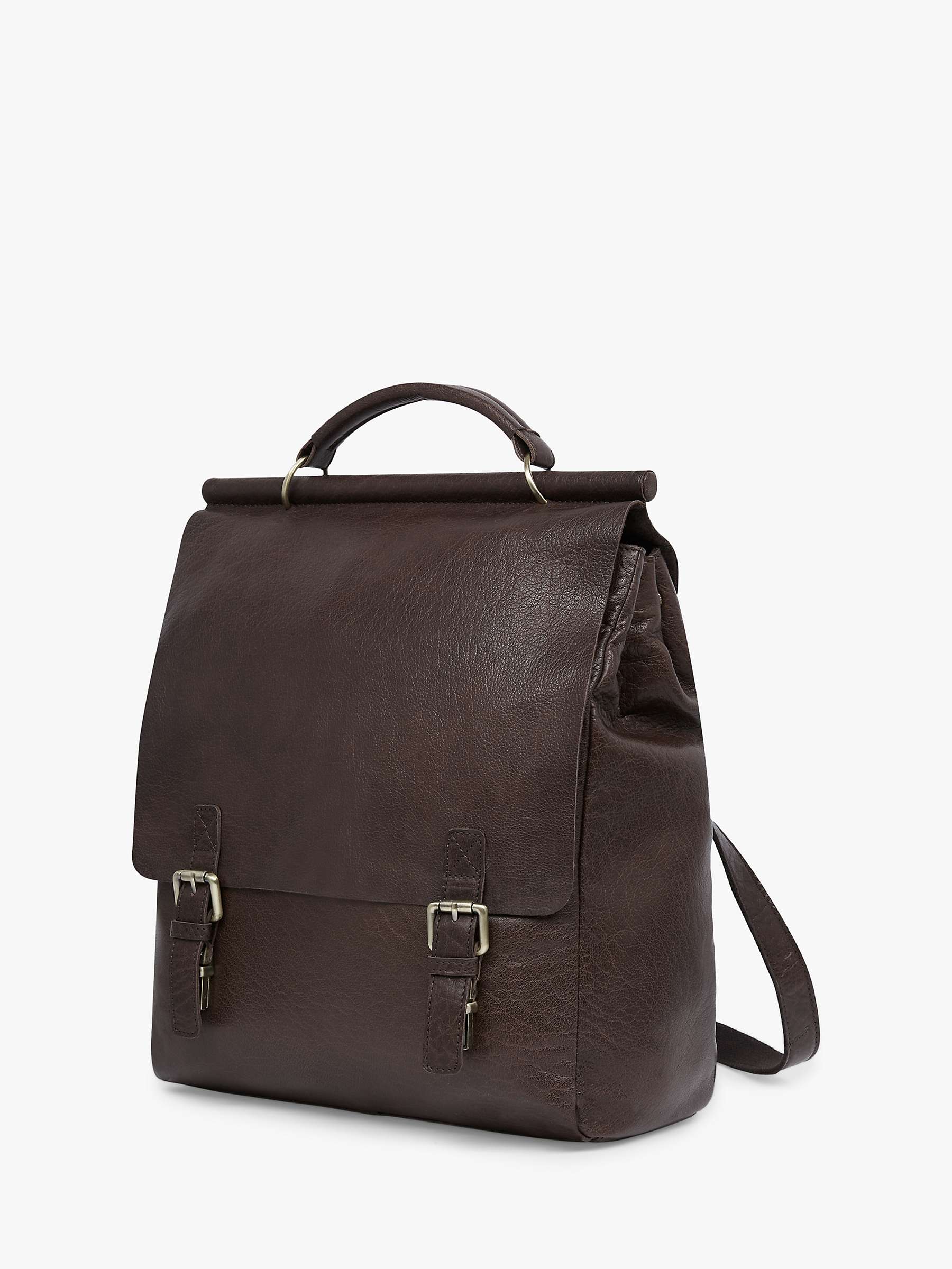 Buy Celtic & Co. Frame Crocodile Embossed Leather Rucksack, Tanners Brown Online at johnlewis.com