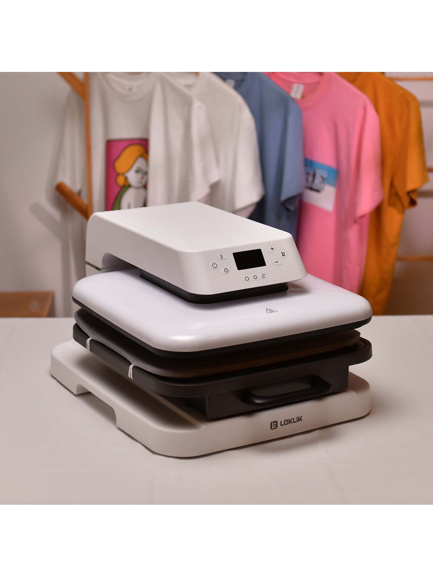 Loklik Auto Release T-Shirt Heat Press Machine, White