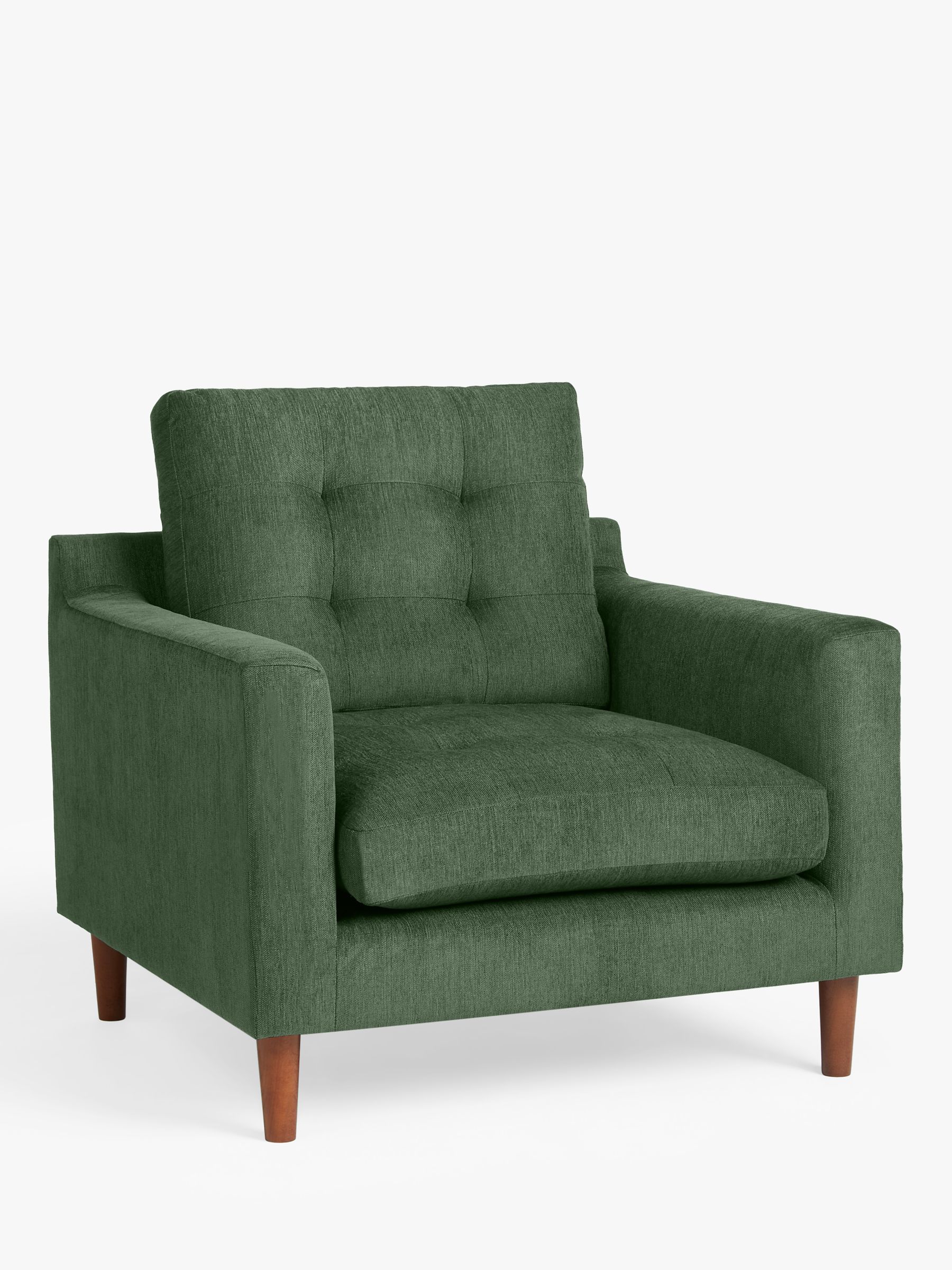 Draper Range, John Lewis Draper II Armchair, Dark Leg, Fine Chenille Forest Green