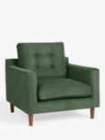 John Lewis Draper II Armchair, Dark Leg, Fine Chenille Forest Green