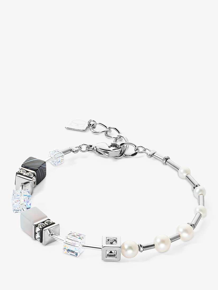 Buy COEUR DE LION Freshwater Pearl and Semi-Precious Stone Bracelet, Silver/Multi Online at johnlewis.com
