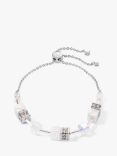 COEUR DE LION Howlite and Rock Crystal Toggle Bracelet, Silver/White