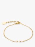 COEUR DE LION Freshwater Pearl Chain Bracelet, Gold/White