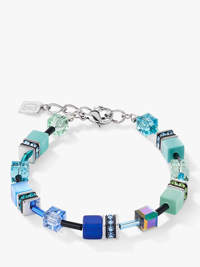 Buy COEUR DE LION Cube Bead Bracelet, Blue/Green Online at johnlewis.com