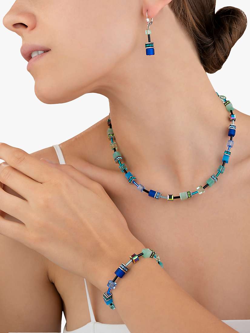 Buy COEUR DE LION Cube Bead Bracelet, Blue/Green Online at johnlewis.com