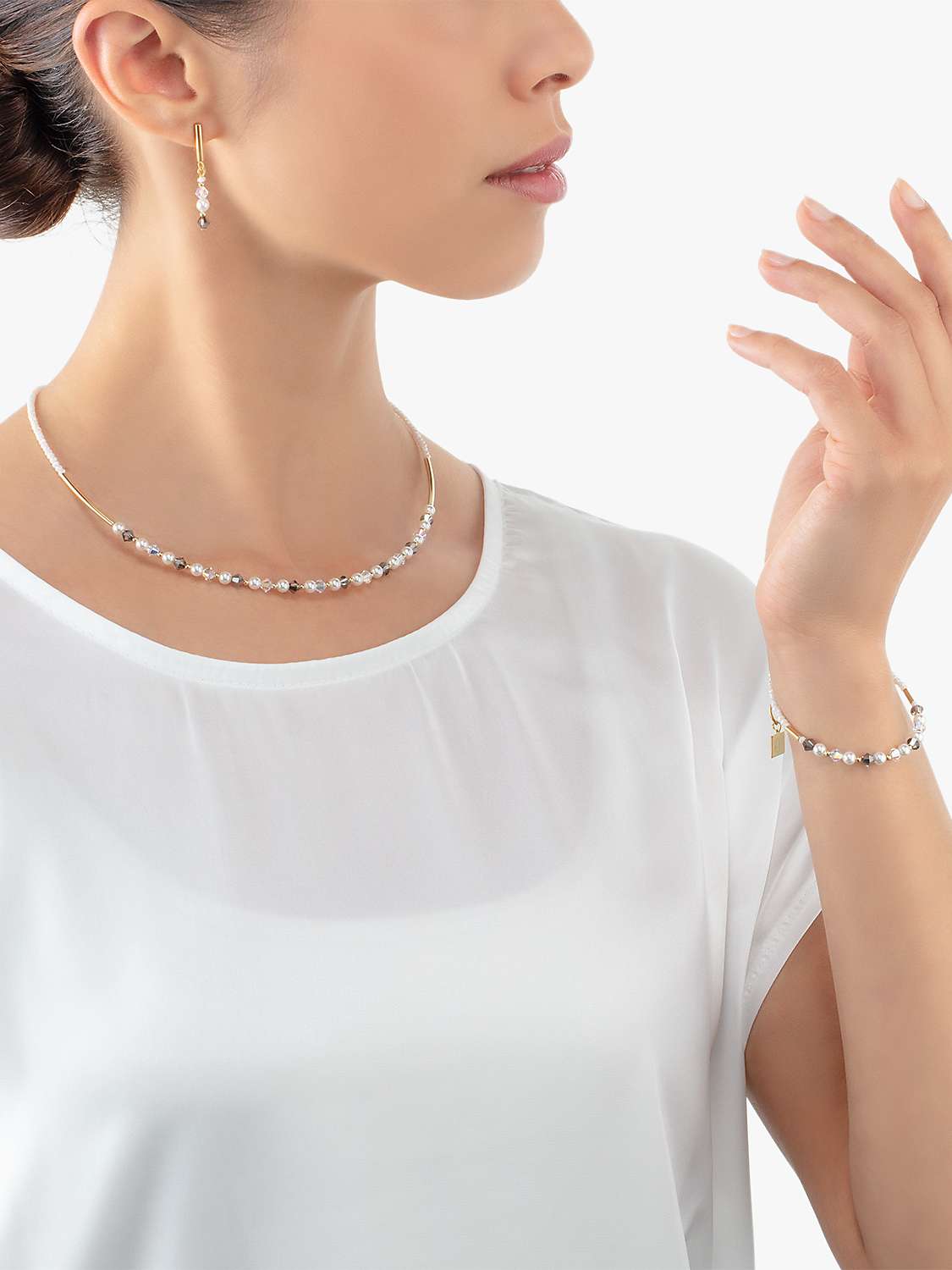 Buy COEUR DE LION Swarovski Crystal Drop Earrings, Grey/Multi Online at johnlewis.com