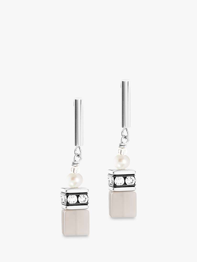Buy COEUR DE LION Freshwater Pearl and Agate Drop Earrings, Silver/Grey Online at johnlewis.com