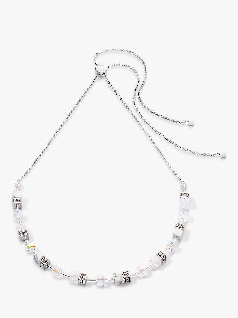 Buy COEUR DE LION Multi Stone and Swarovski Crystal Toggle Necklace, Silver/White Online at johnlewis.com