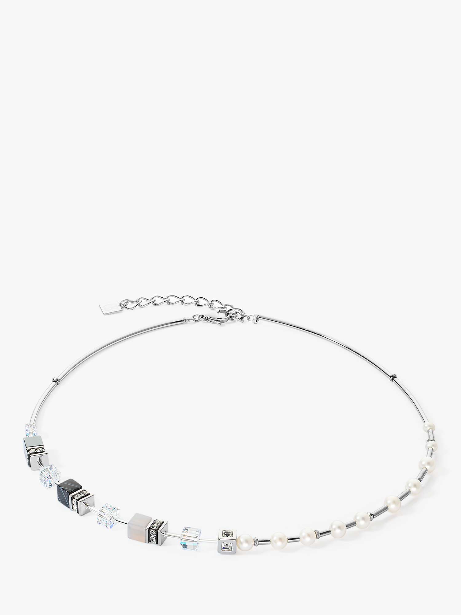 Buy COEUR DE LION Multi Stone and Freshwater Pearl Collar Necklace, Silver/Multi Online at johnlewis.com