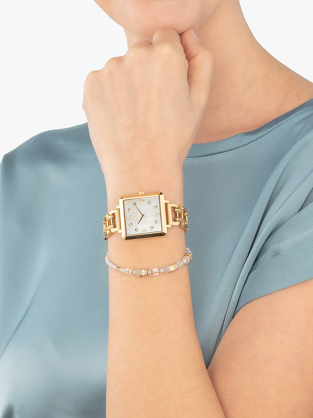 COEUR DE LION 7632/74-1643 Women's Swarovski® Crystals Bracelet Strap Watch, Gold/Multi