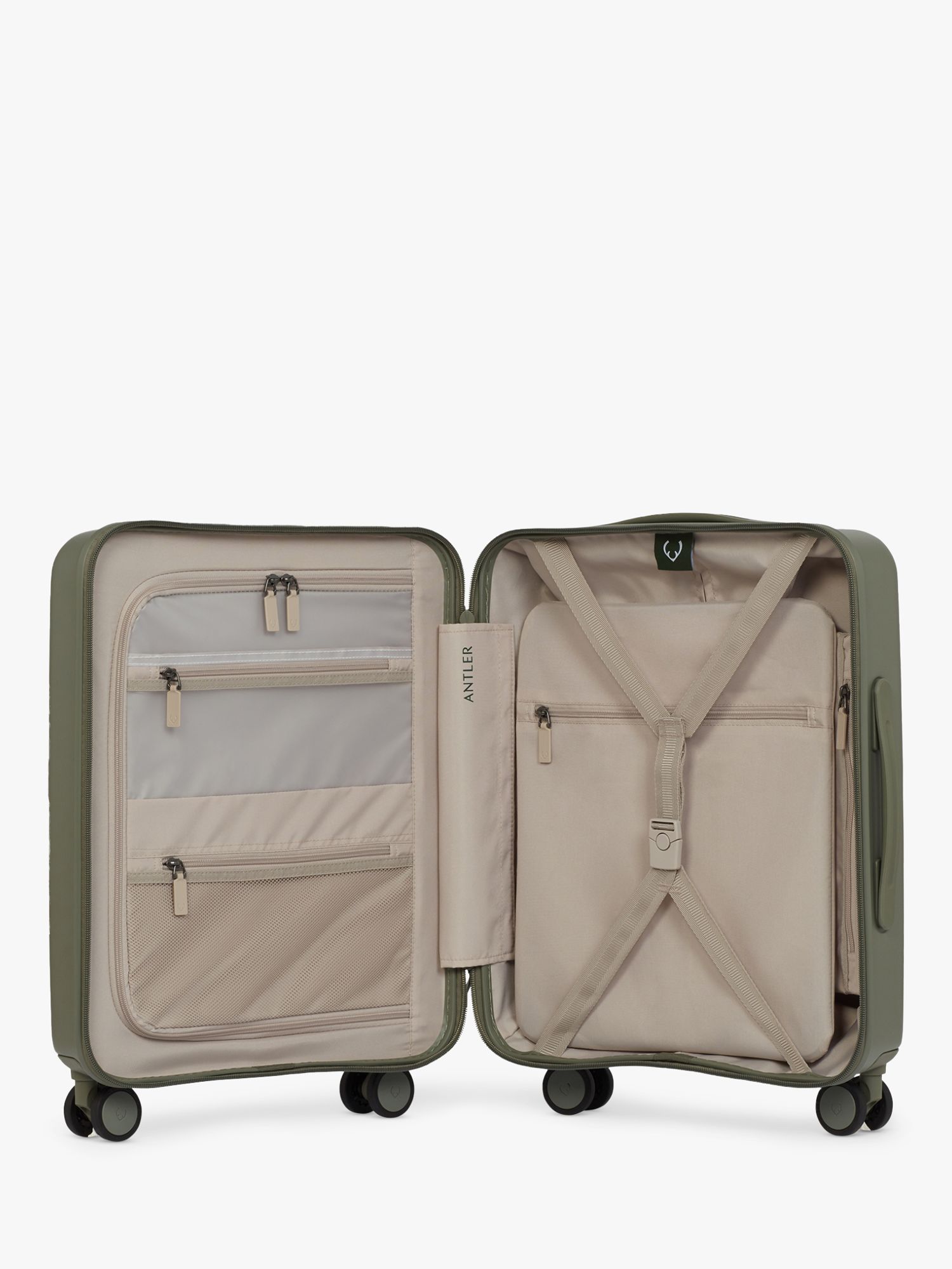 Antler Stamford 4-Wheel 54cm Cabin Case, Field Green