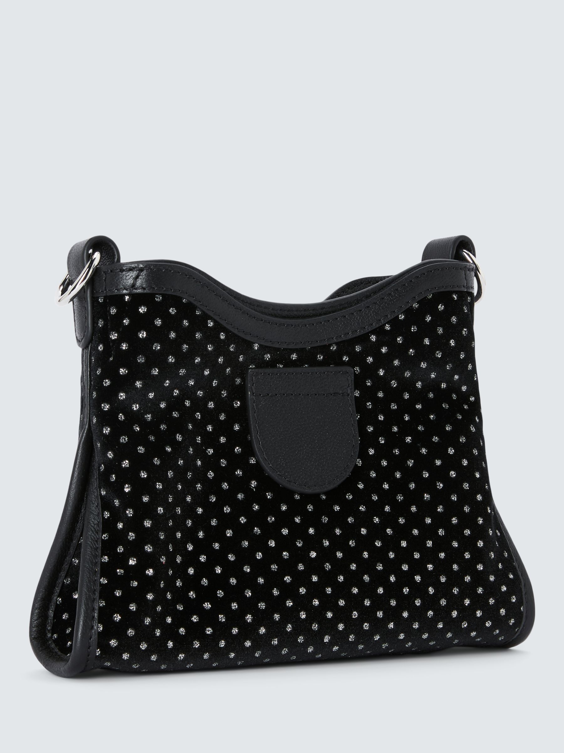 Buy See By Chloé Joan Velvet Embellished Cross Body Bag, Black Online at johnlewis.com