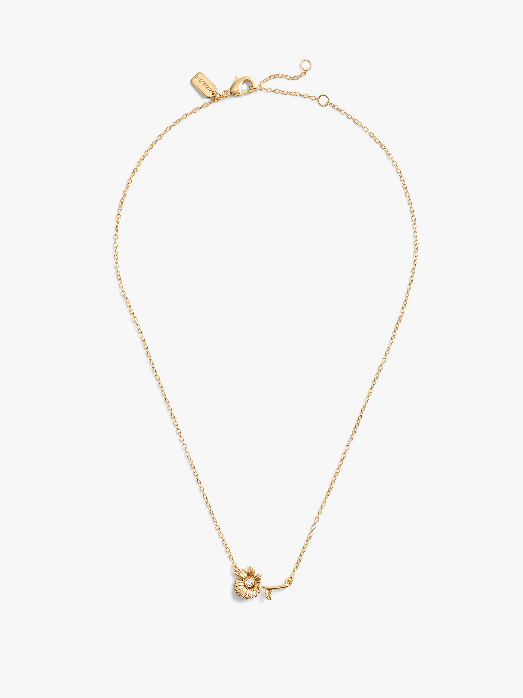 Buy Coach Floral Pendant Necklace, Gold Online at johnlewis.com