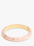 Coach Signature C Floral Enamel Bangle, Gold/Pink