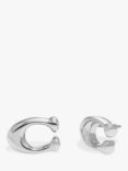 Coach Signature Sculpted C Stud Earrings, Silver