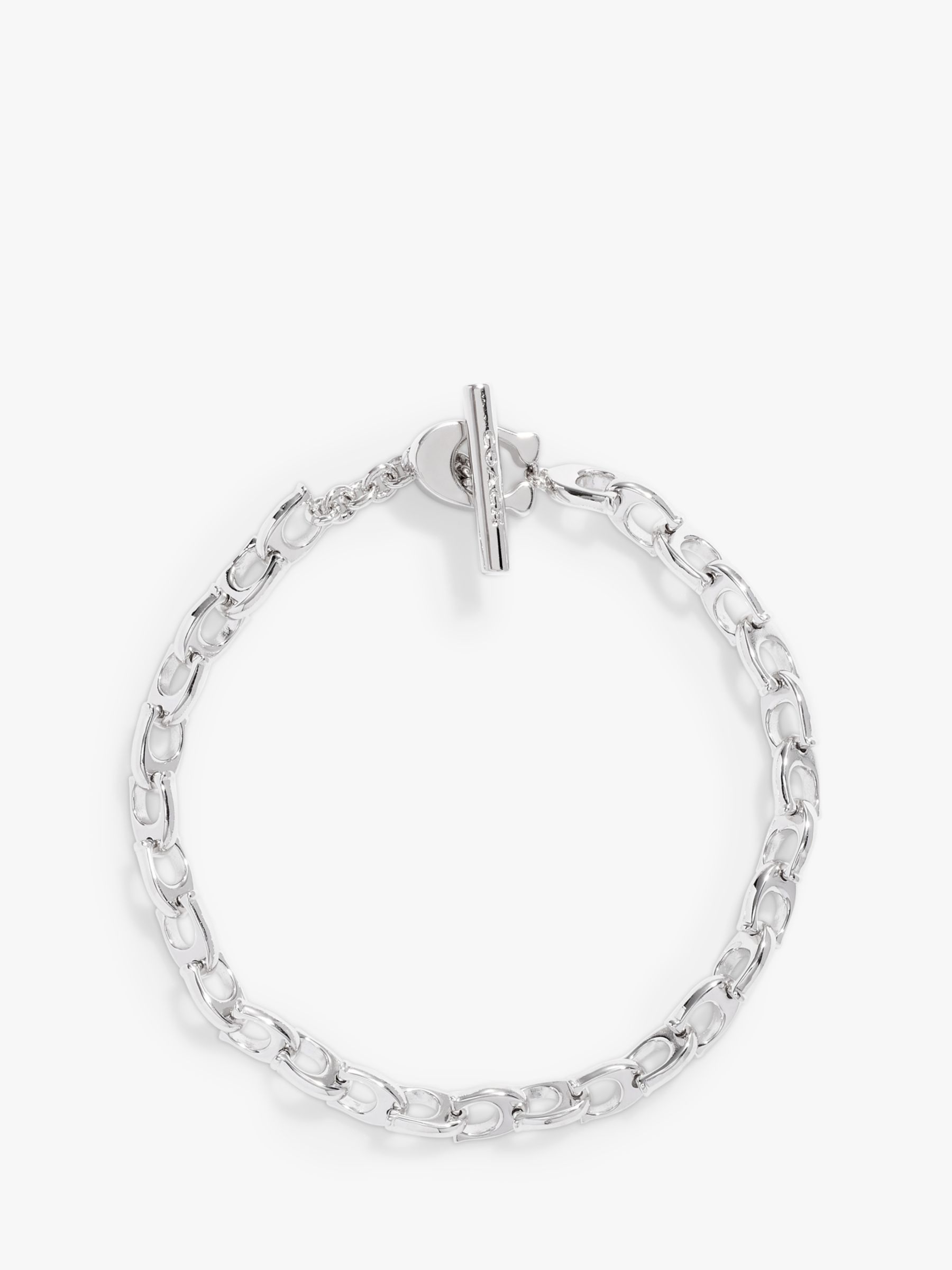 Buy Coach Refined Signature Sculpted C-Link Chain Bracelet, Silver Online at johnlewis.com