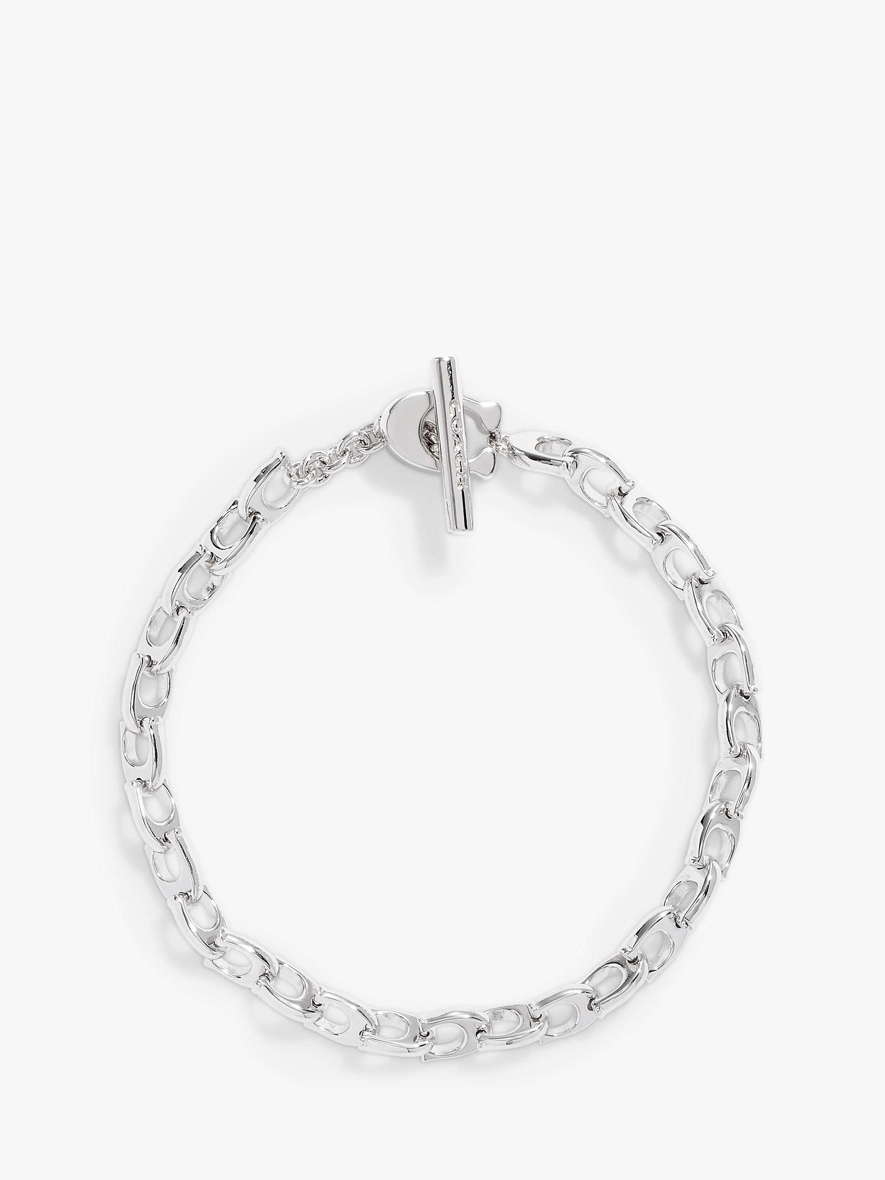 Buy Coach Refined Signature Sculpted C-Link Chain Bracelet, Silver Online at johnlewis.com