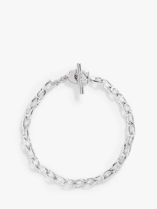 Coach Refined Signature Sculpted C-Link Chain Bracelet, Silver