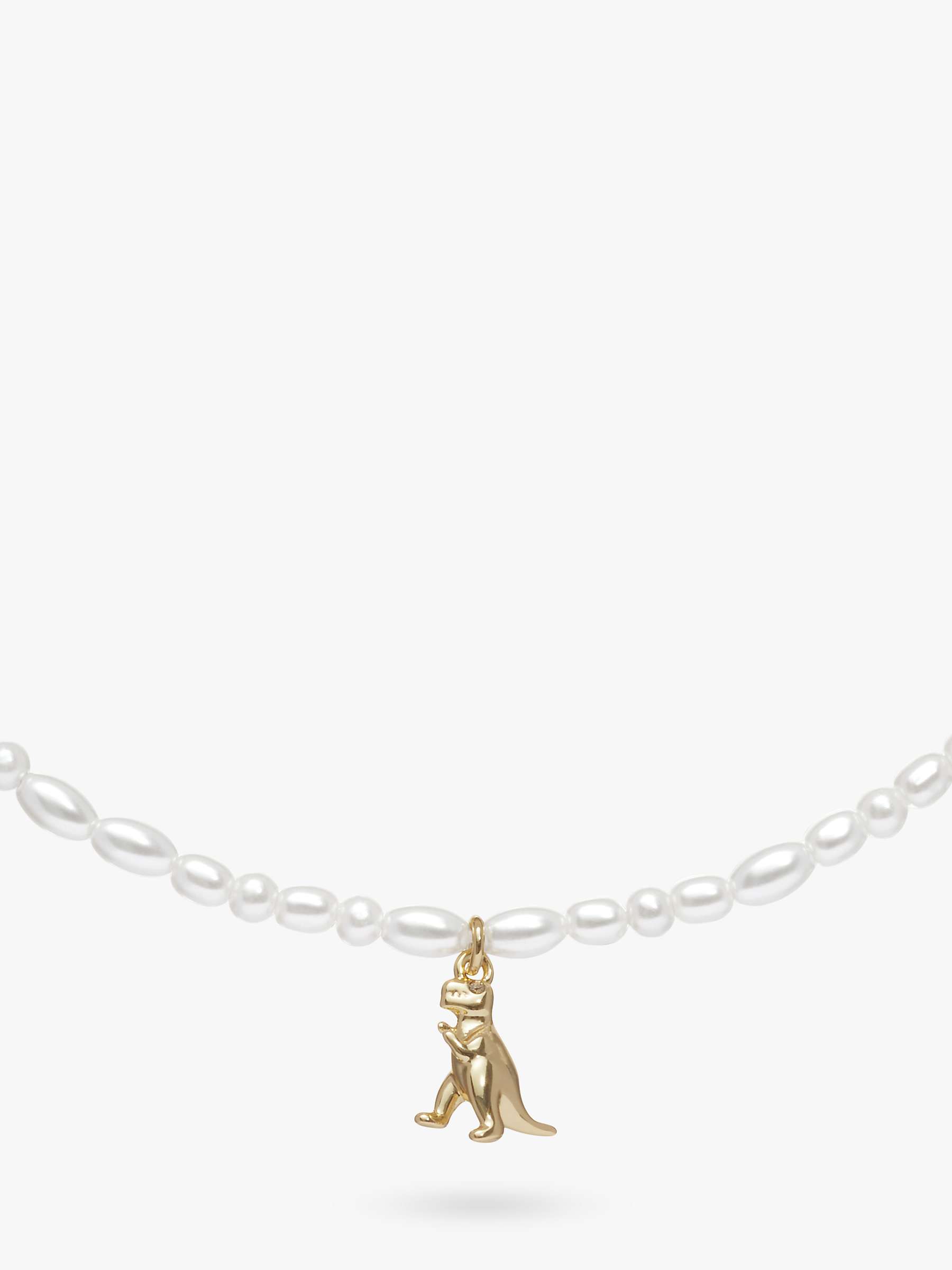 Buy Coach Delicate Pearl Strand Rexy Dino Charm Pendant Necklace, Gold Online at johnlewis.com