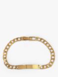 L & T Heirlooms Second Hand Personalised 9ct Yellow Gold Love Engraved Identity Bar Chain Bracelet