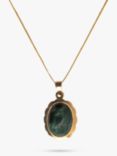 L & T Heirlooms Second Hand 9ct Yellow Gold Aventurine Pendant Necklace, Dated Circa 1994