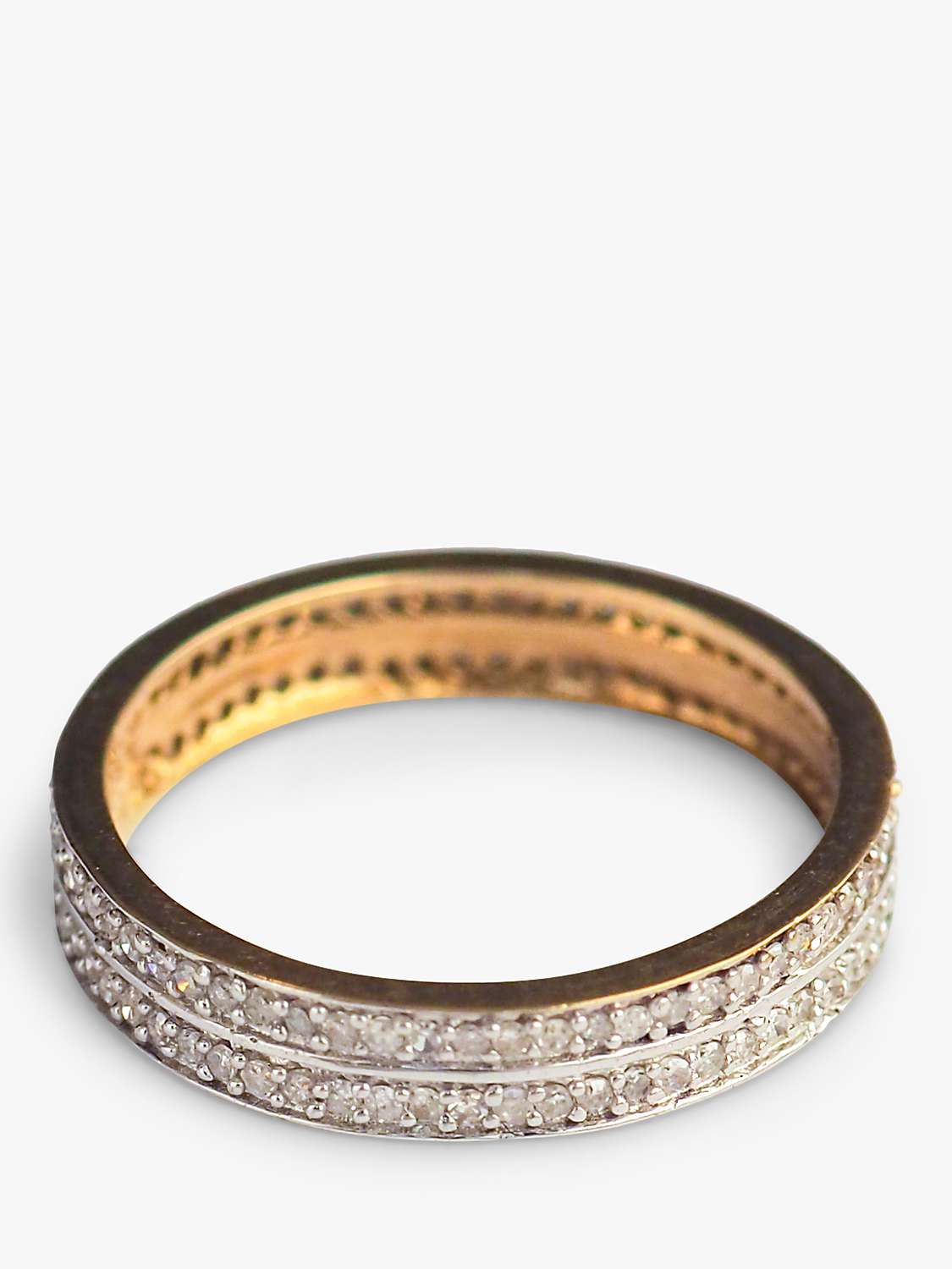 Buy L & T Heirlooms Second Hand Double Row Diamond Eternity Band Ring Online at johnlewis.com
