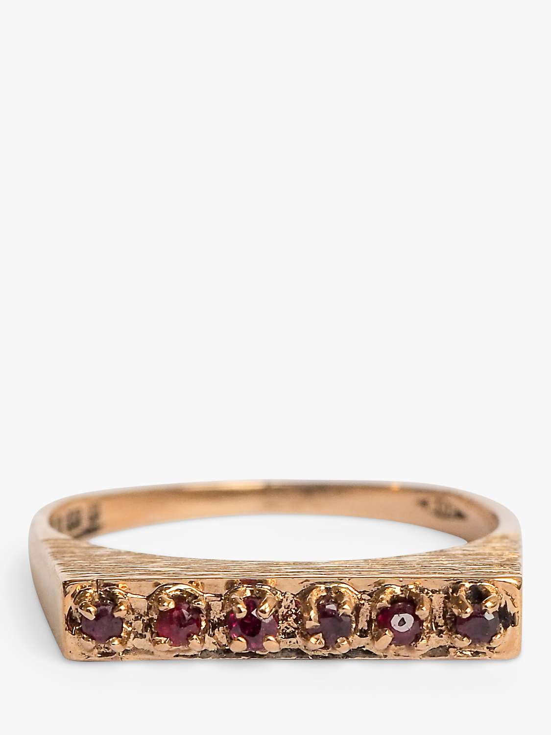 Buy L & T Heirlooms Second Hand 9ct Yellow Gold Ruby Bar Ring, Dated Circa 1980 Online at johnlewis.com