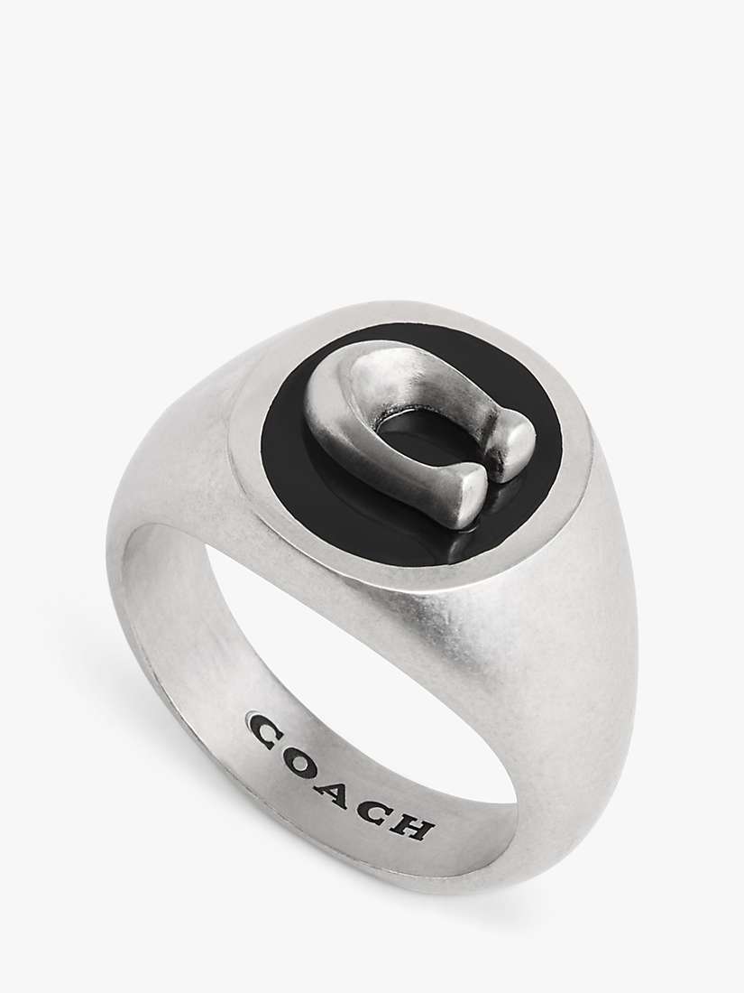 Buy Coach C Motif Enamel Signet Ring, Silver Online at johnlewis.com