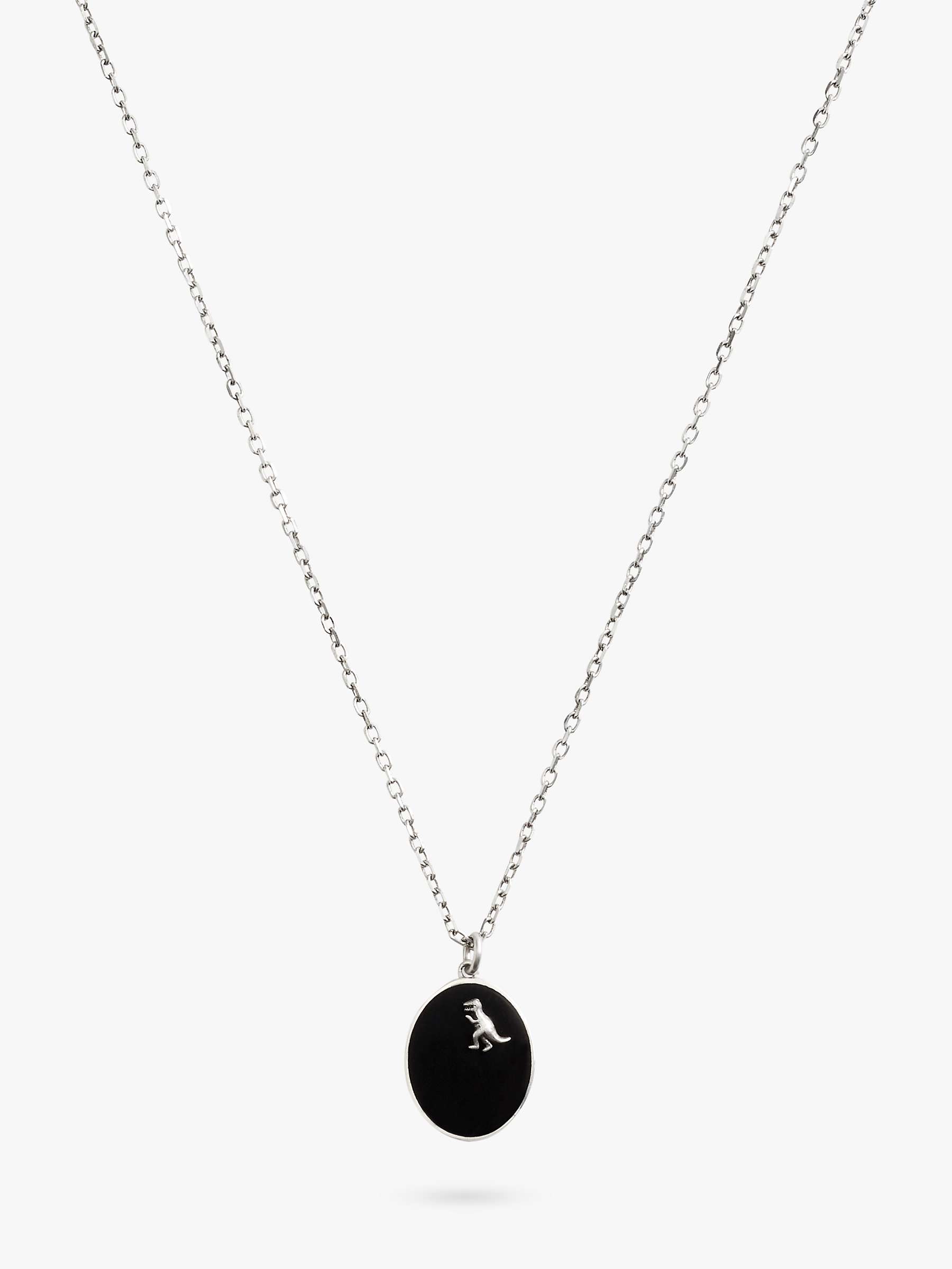 Buy Coach Rexy Dino Coin Pendant Necklace, Silver Online at johnlewis.com