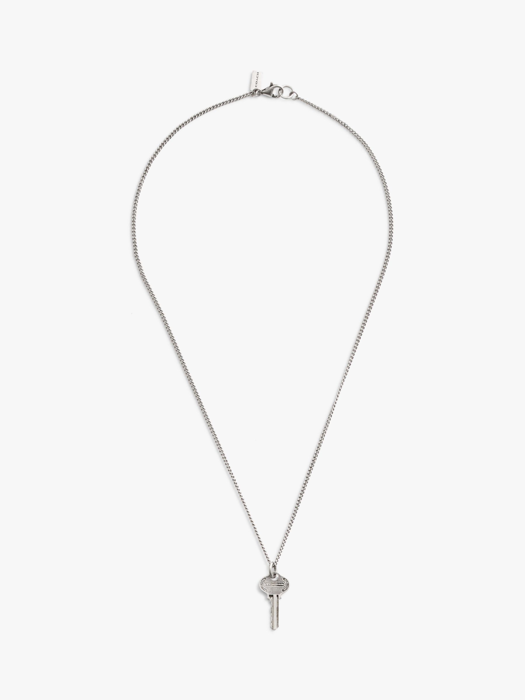 Buy Coach Key Pendant Necklace, Silver Online at johnlewis.com