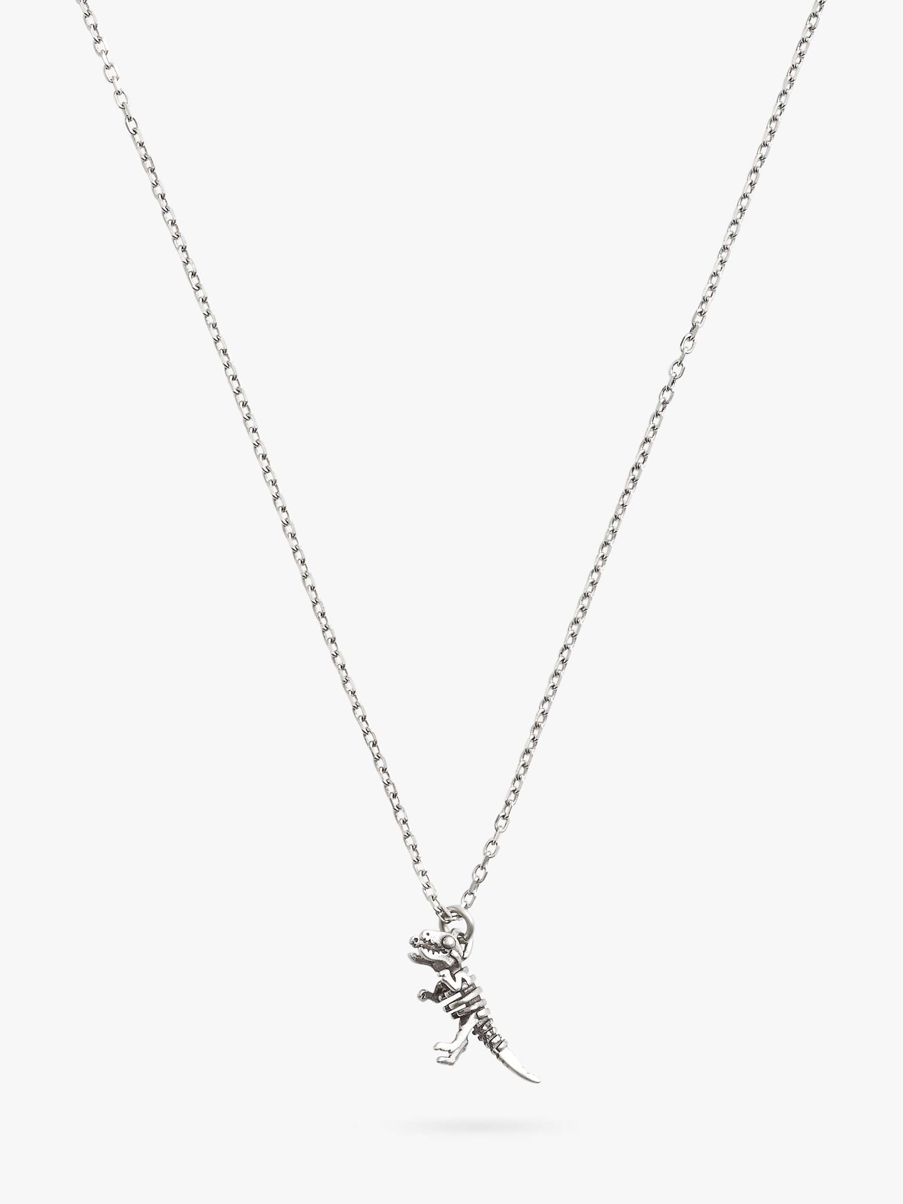 Buy Coach Rexy Dino Skeleton Pendant Necklace, Silver Online at johnlewis.com
