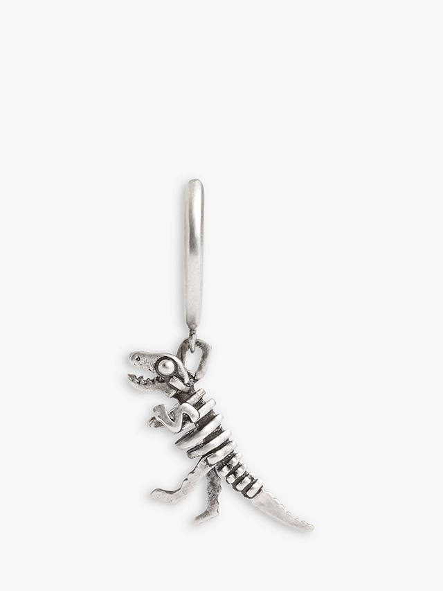 Coach Rexy Dino Skeleton Single Huggie Earring, Antique Silver