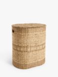 John Lewis Woven Seagrass Oval Laundry Basket, Natural