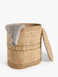 John Lewis Woven Seagrass Oval Laundry Basket, Natural