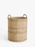 John Lewis Woven Seagrass Round Laundry Basket, Natural