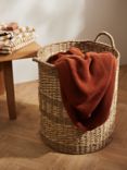John Lewis Woven Seagrass Round Laundry Basket, Natural