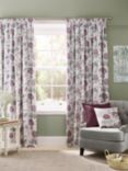 Laura Ashley Hepworth Pair Blackout Lined Pencil Pleat Curtains, Grape