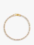 Orelia Baguette Stone Tennis Bracelet, Gold