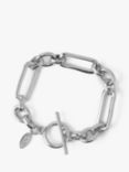 Orelia Rectangular Link T-Bar Bracelet, Silver