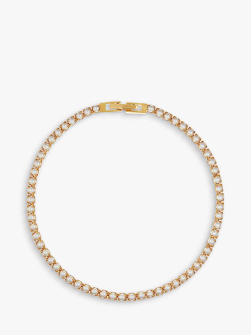 Buy Orelia Pearl Tennis Bracelet, Gold/White Online at johnlewis.com