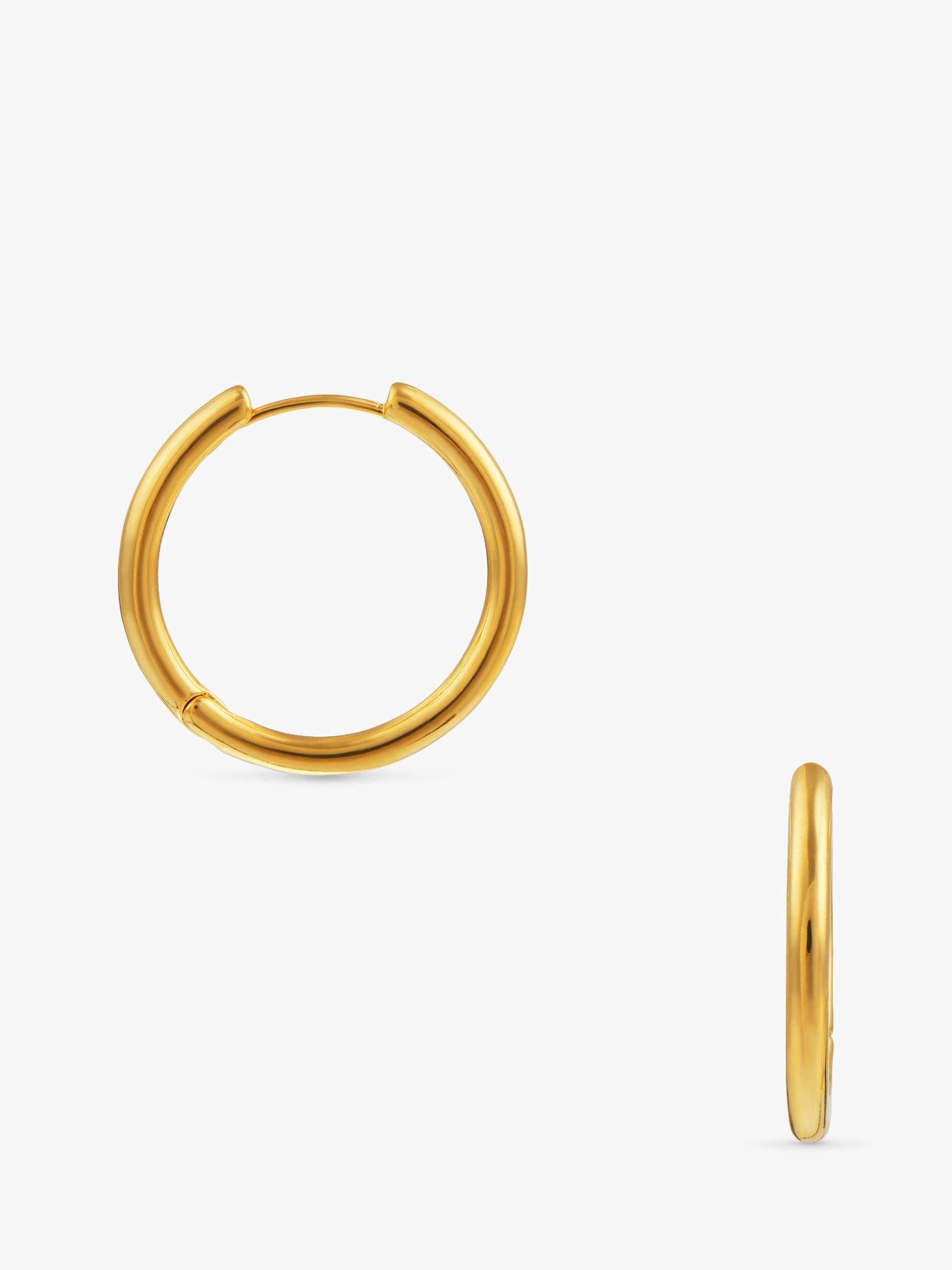 Orelia Everyday Elevated Hoop Earrings, Gold at John Lewis & Partners