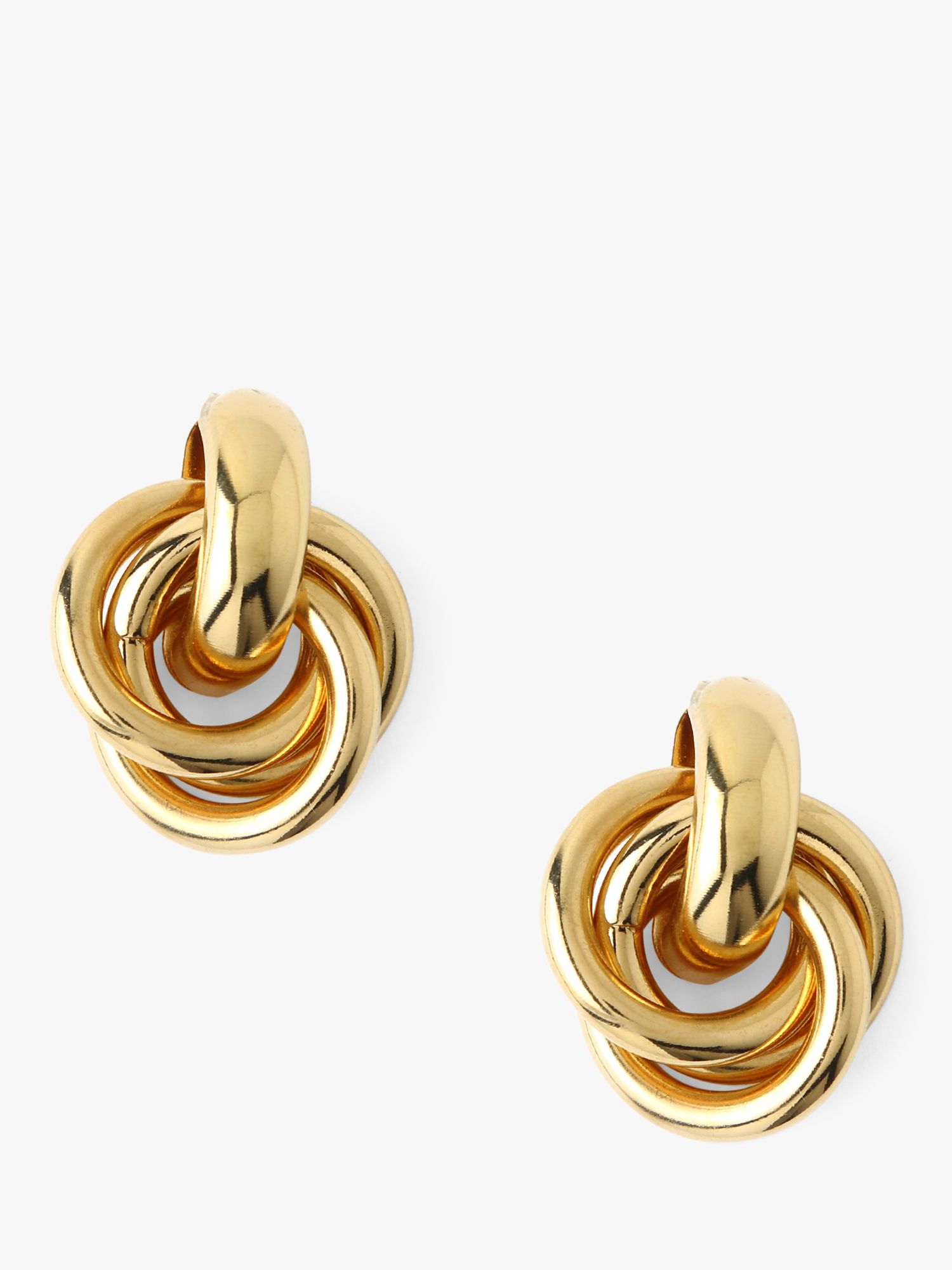 Orelia Statement Interlocking Earrings, Gold