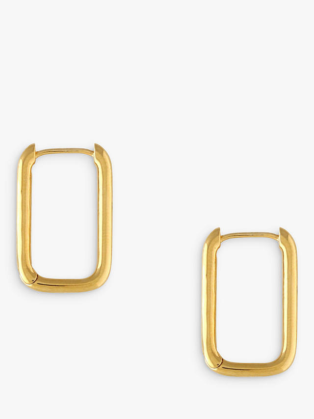 Orelia Clean Squoval Hoop Earrings, Gold