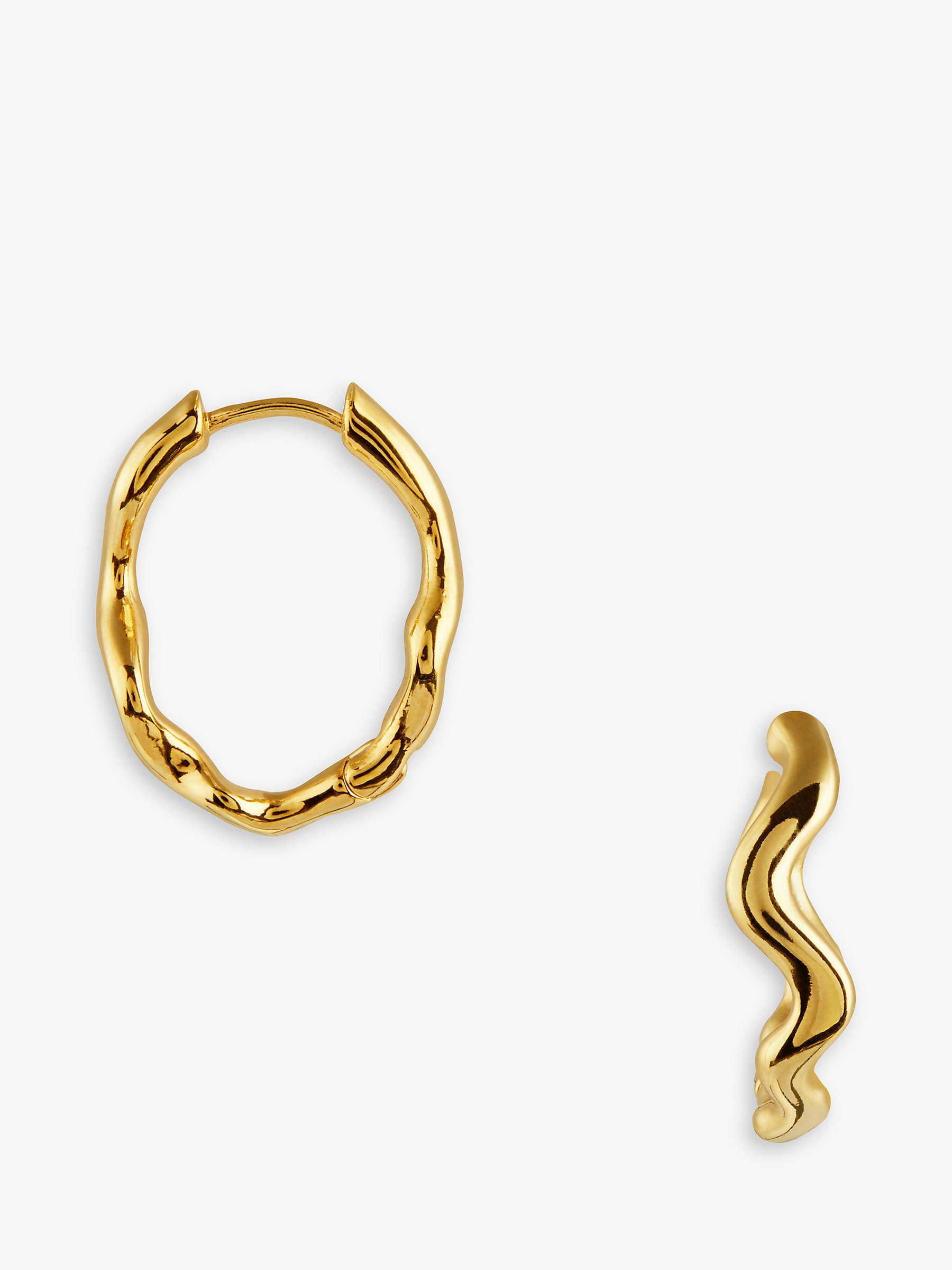 Buy Orelia Abstract Wave Oval Hoop Earrings, Gold Online at johnlewis.com
