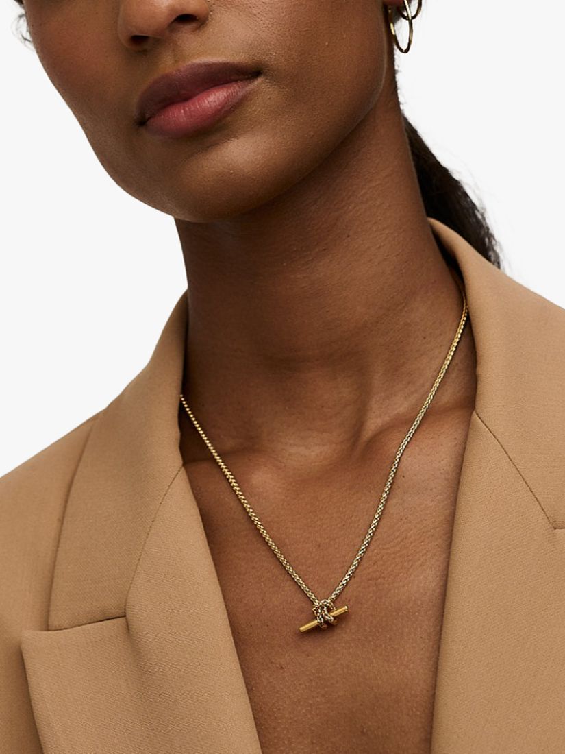Buy Orelia T-Bar Chain Knot Necklace, Gold Online at johnlewis.com