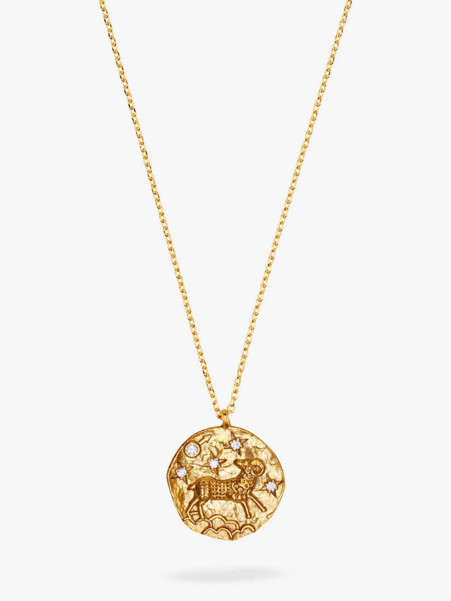 Orelia Zodiac Medallion Necklace, Gold