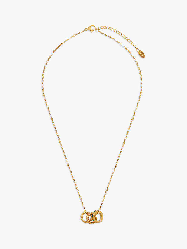Orelia Open Circle Trio Cluster Necklace, Gold at John Lewis & Partners